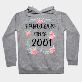 Women 20 Years Old Fabulous Since 2001 Flowers Hoodie